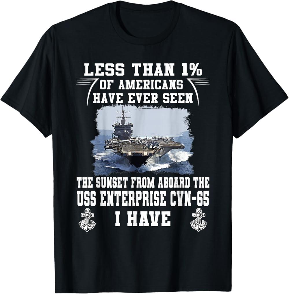 Carrier Veteran - USS Enterprise CVN-65 Aircraft Carrier Veterans Day T-Shirt S