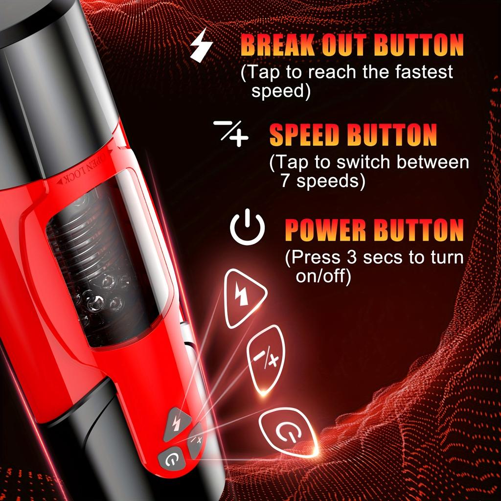 1pc Automatic Male Masturbator Cup, Penis Pump Enlargement, Fully Waterproof Male Masturbators Sex Toy Pocket Pussy With 7 Sucking Rotating, Blowjob M