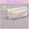 Nylon Embroidery Pencil Case With Large Capacity For Students Girls Storage Organizer