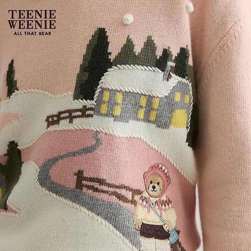 Teenie Weenie Women's Bear Intarsia Knit Sweater