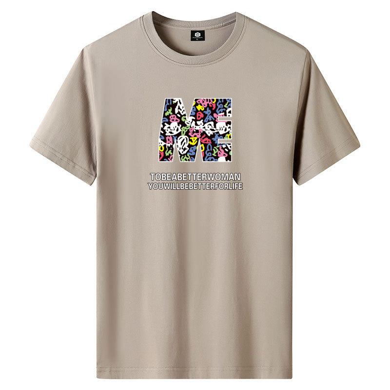 

M-6XL Мужская футболка из чистого хлопка с короткими рукавами и круглым вырезом для мальчиков, повседневная футболка M хаки