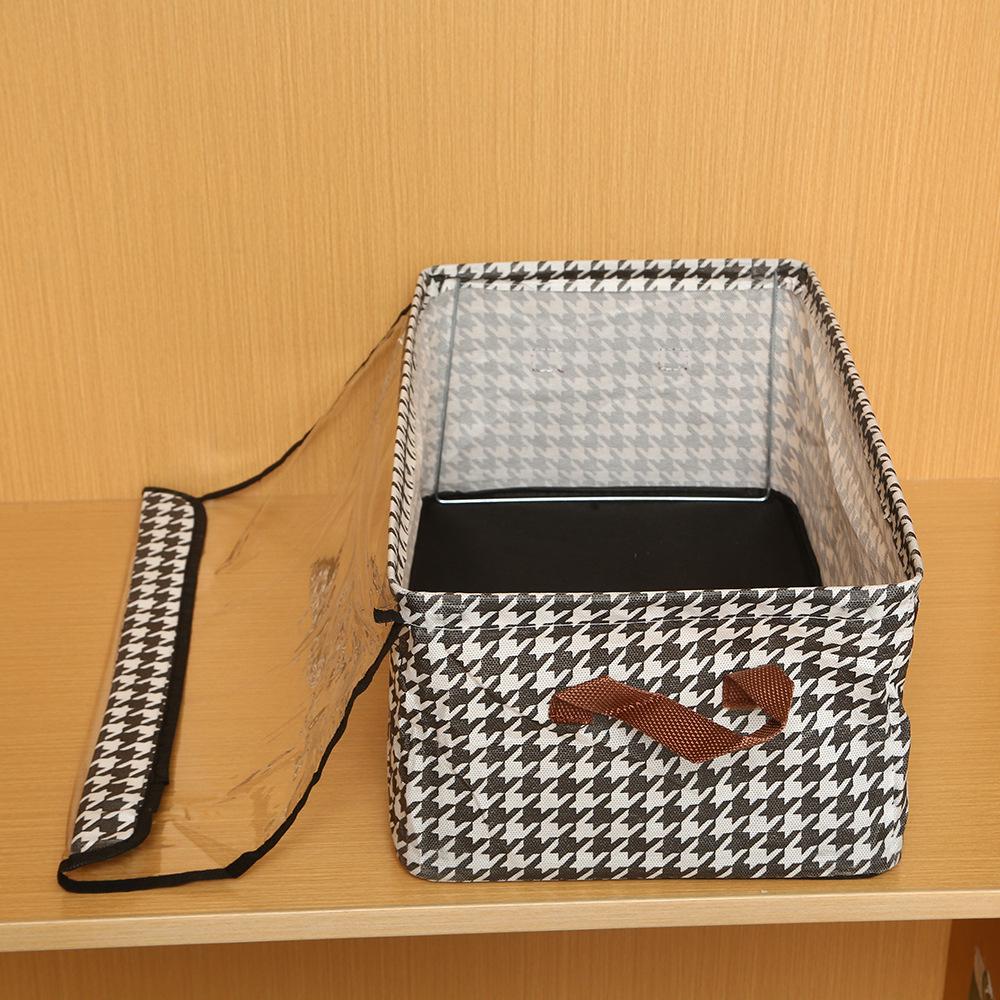 Large Foldable Fabric Storage Box with Lid and Steel Frame