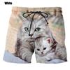 Fashion Cute Cat Graphic Board Shorts For 3D Printed New Casual Unisex Funny Animal Beach Swimming Shorts Trunks
