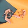 Nieuwe kruisband Romeinse sandalen Suède hoge hakken Damesschoenen Eenlijns gesp Fijne hak Puntige sandalen Zapatos De Mujer