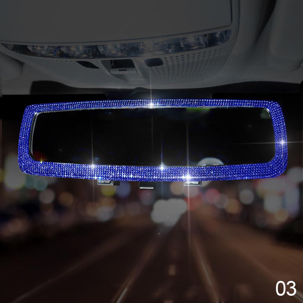 New Rhinestone Car Rearview Mirror Car Charm Bling Rearview Mirror Cover for Girls Pink Auto Accessories Interior for Woman