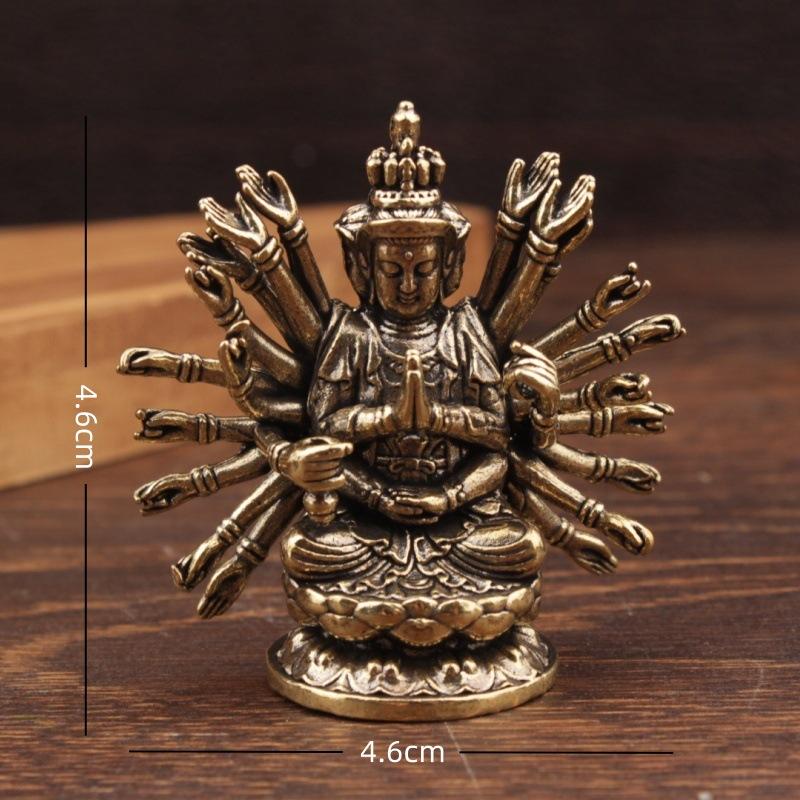 Thousand Hand Guanyin Figure Home Decor Ornament Home Copper Sculpture Crafts Decoration Buddha Statue Ornament