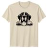 Peeking Dog Graphic Animals Dogs Mens T-Shirt Womens Tee Unisex Pet Lover