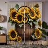 2 pieces of HD basket with sunflower flowers decorative curtain Yellow digital printed curtain home decoration style decoration