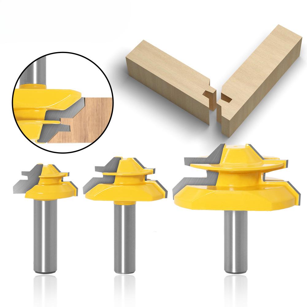 Woodworking 3-piece Engraving Machine Cutter Wood Milling Cutter 45 Degree Mortise Knife Puzzle Cutter Floor Cutter Woodworking Engraving