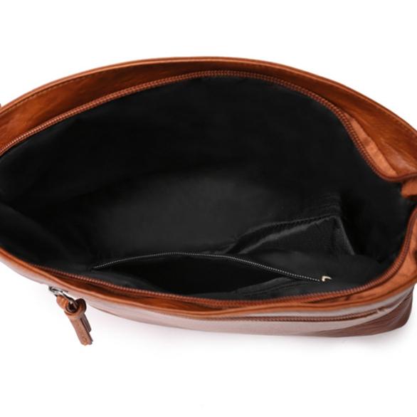 Taška s texturou měkké kůže, Dámská crossbody, Nová módní taška přes rameno, Jednoduchá, Trendy, Retro, Více kapes, Velká kapacita