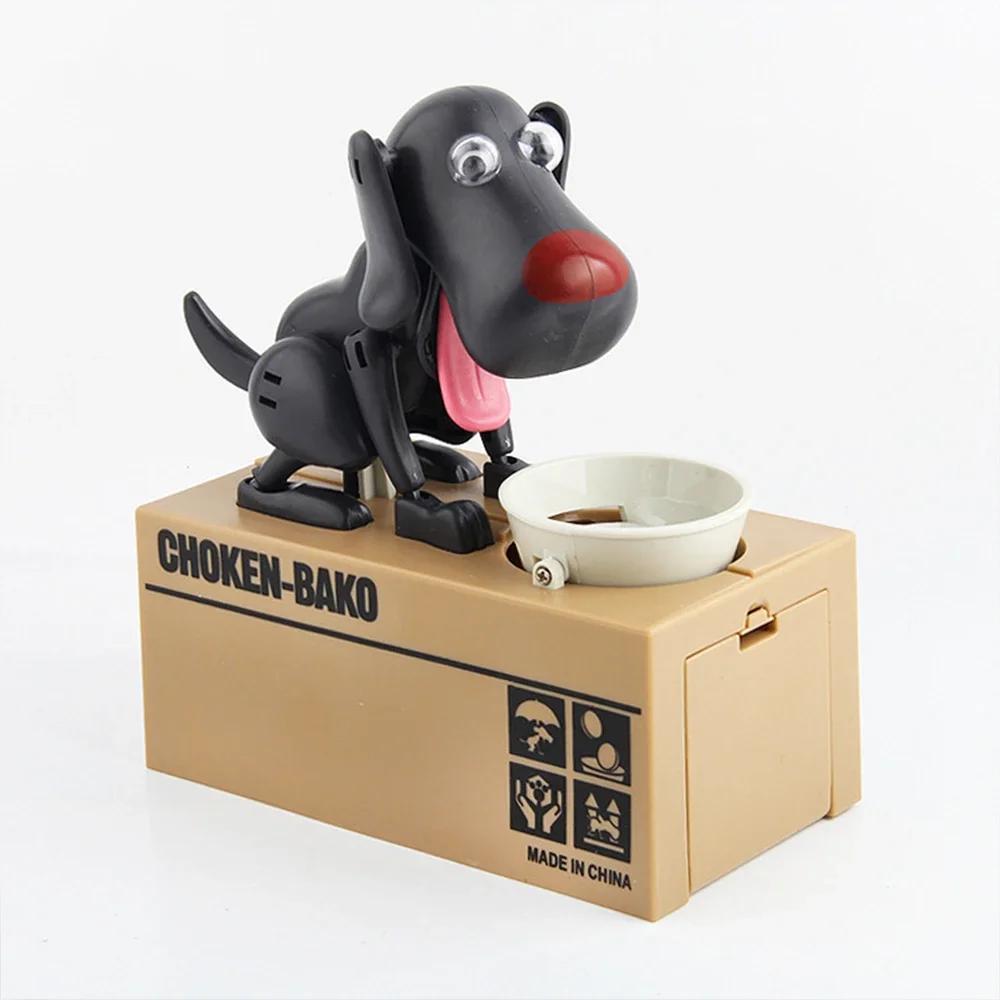 Creative New Cartoon Cute Dog Electronic Robot Piggy Bank Plastic Automatic Coin Storage Box Children's Gift Desk