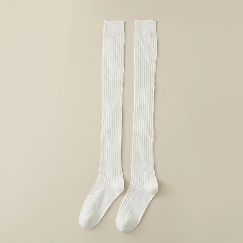 Women Stockings JK Girls Knee High Socks Thigh High Stockings College Style Solid Color Black White Gray Socks Thigh High Socks