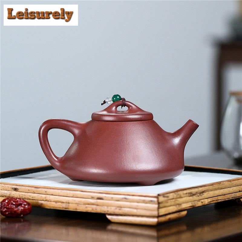240ml Exquisite Yixing Purple Clay Teapots Handmade Stone Scoop Pot Raw Ore Dicaoqing Mud Kettle Chinese Zisha Tea Set Tea Craft