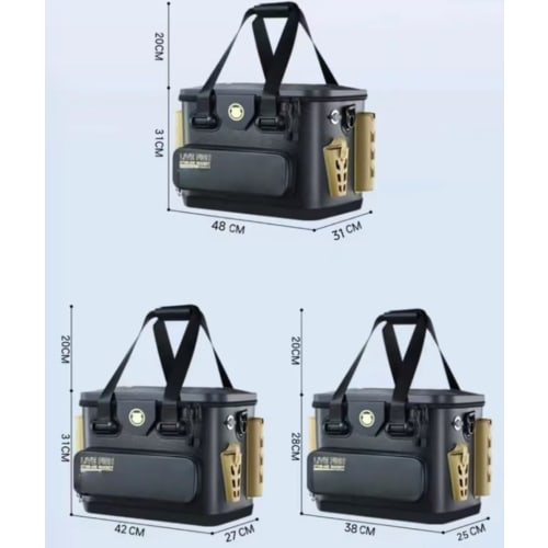 Sit-on Tackle Box with Rod Holder, Tackle Bag, Fishing Bucket, 45cm, with Pliers Holder, EVA Material, Multifunctional Fishing Tackle Case, Disaster P