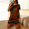 Fashion European Style Print Women's Homewear Women Nightdress Short Sleeve Dresses Loose Fit Nightwear Home Clothes Loungewear