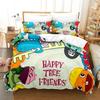 Juego de Ropa de Cama de Dibujos Animados Happy Tree Friends Funda Nórdica Juego de Cama Funda de Colcha Funda de Almohada Edredón tamaño King Queen Niños Ropa de Cama para Adultos