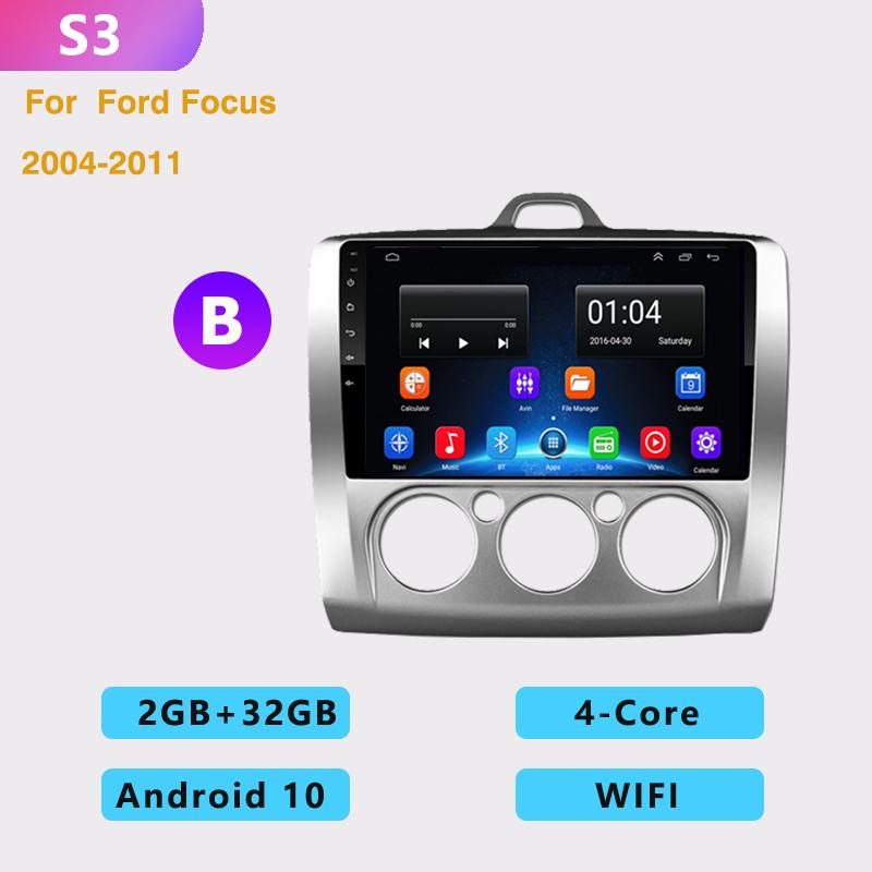 2din 9 Inch 8G+128G Android10 Car Radio Multimedia Carplay Auto GPS Navigation DSP For Ford Focus EXI MT 2 3 Mk2 2004 -2011