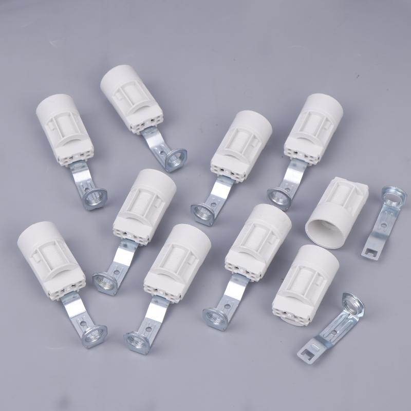10 Pcs Candelabra Socket E14 Bracket Lamp Holder Lighting Base Zinc Alloy Sockets Bulb Holder With Bracket For  Lamps