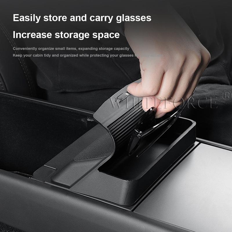 For Tesla Model Y Juniper 2025 Center Console Armrest Storage Box Model 3 Highland Glasses Holder Tray Case Organize Accessories