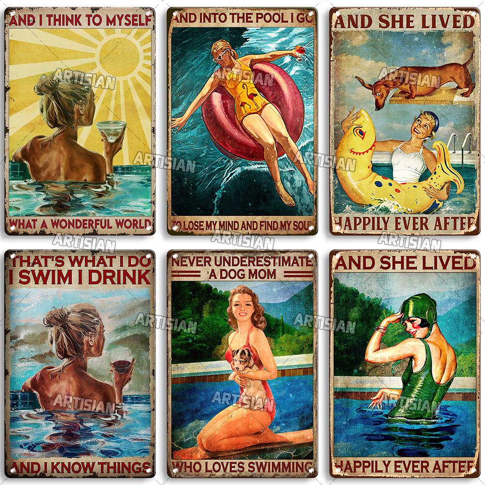 Artisian Sport Metal Sign Swimming Tin Poster Diving Decorative Plate Wall Decor Garage Bar Pub Club Hotel Cafe Kitchen Home