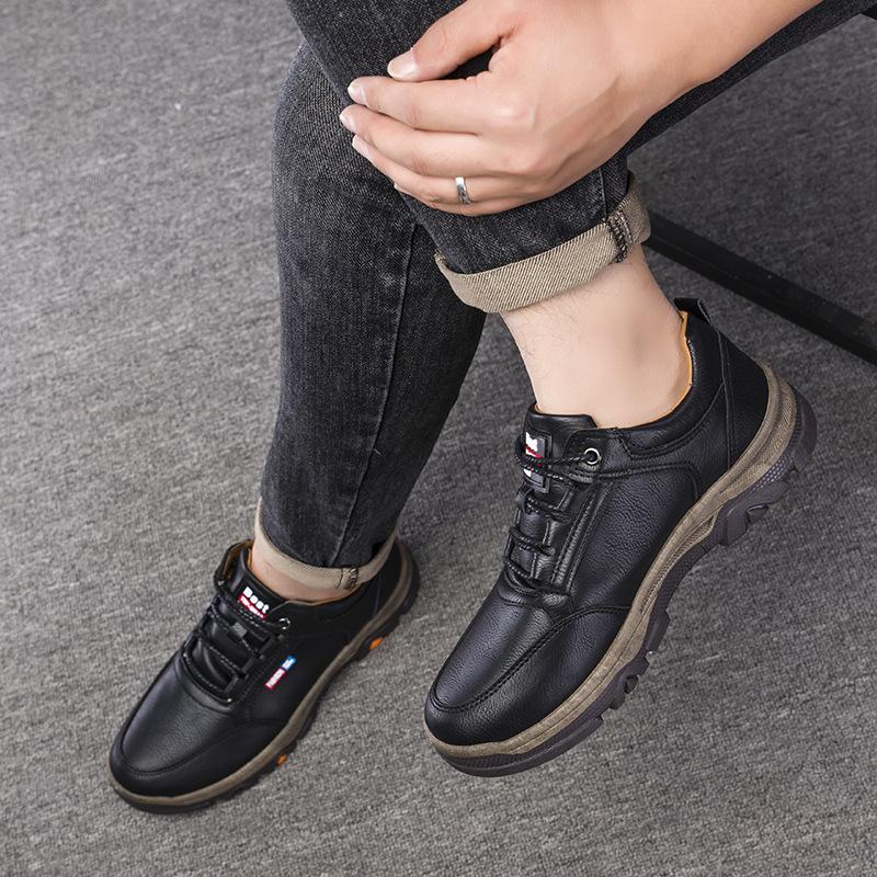 Men's Shoes New Men's Casual Shoes Fashion Korean Leather Sneakers Men's Outdoor Hiking Shoes Men