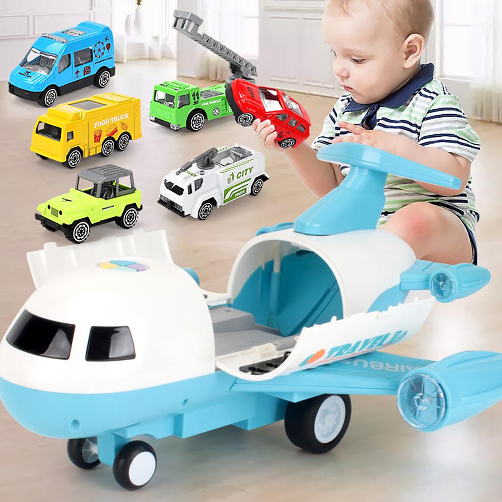 Birthday Gift Children's Toy Airplane Boy Large Music Inertia Car Airplane Alloy Car Model