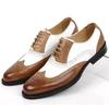 Men's Dress Shoes Classic Carved Block Leather Shoes Retro Business Shoe Lace Up Oxford Shoe Brand Casual Leather Shoe Men Shoes
