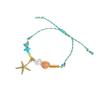 Adjustable Charm Bracelet Ceramic Starfish Shell Fish Pendant Braided Rope Jewelry for Casual Wear Gift Ideas