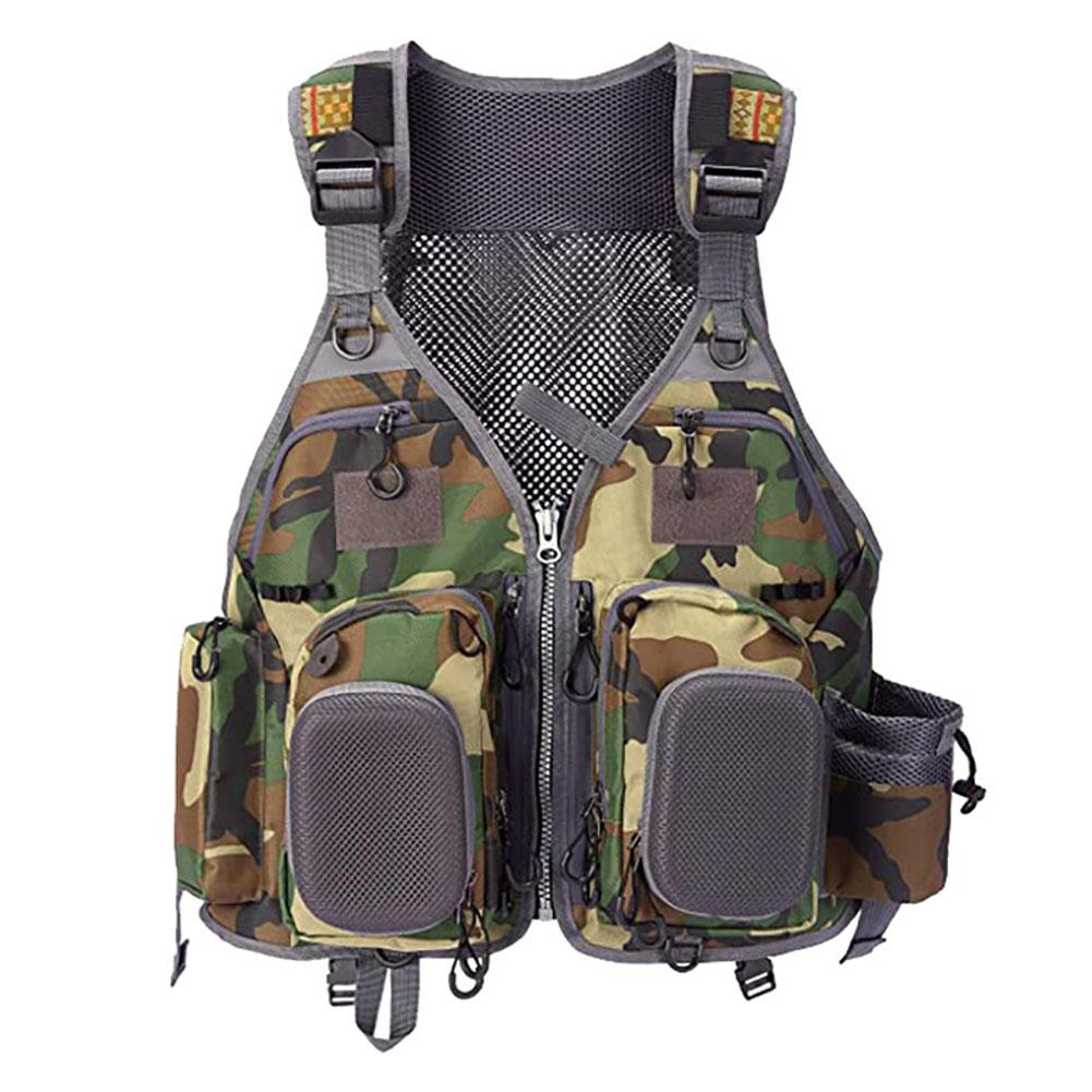 Erkekler balıkçı yeleği çok fonksiyonlu nefes alabilen çoklu cepler Oxford kumaş açık kolsuz yelek balıkçı ceketi