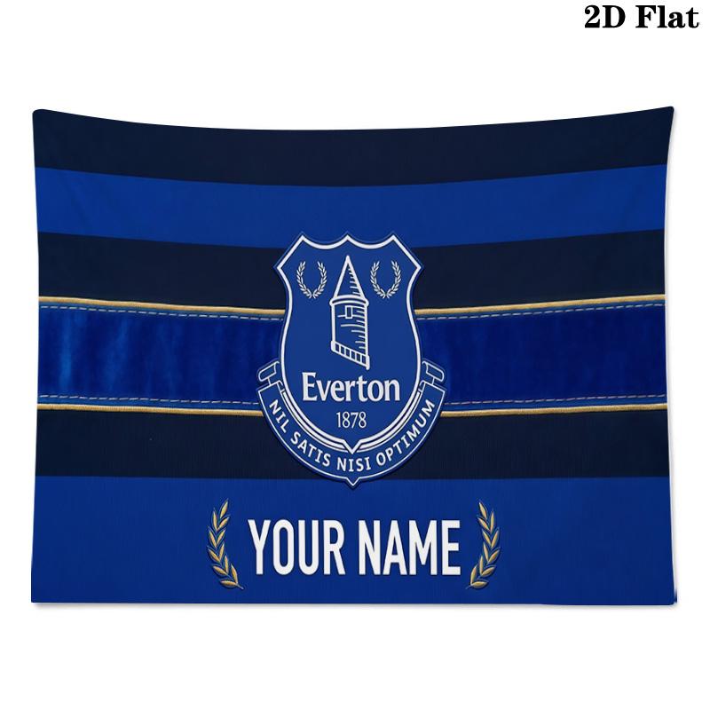 Custom Name Everton Football Club Printed Tapestry – Wall Hanging for Bedrooms, Dorms, and Home Decor