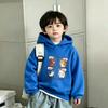 Autumn and winter trendy cute animal print children's sweatshirt, comfortable and warm everyday hooded top for boys and girls
