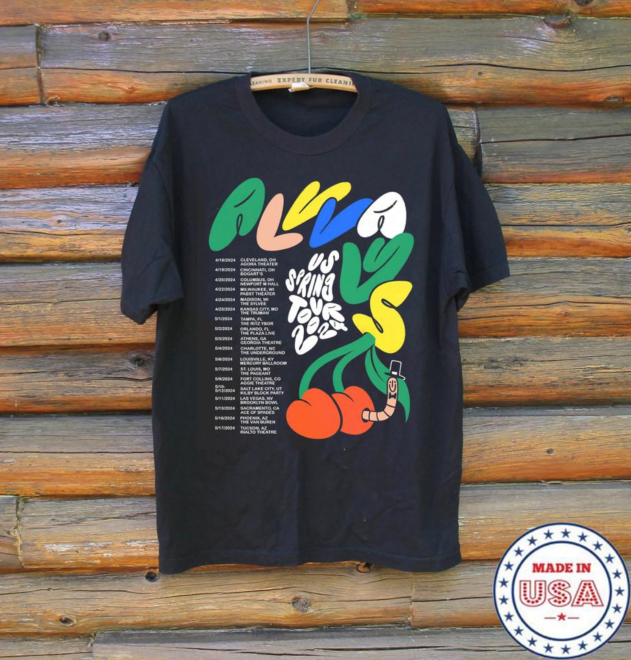 Alvvays 2024 U.S. Tour T Shirt Full Size S-5XL Unisex T-Shirt