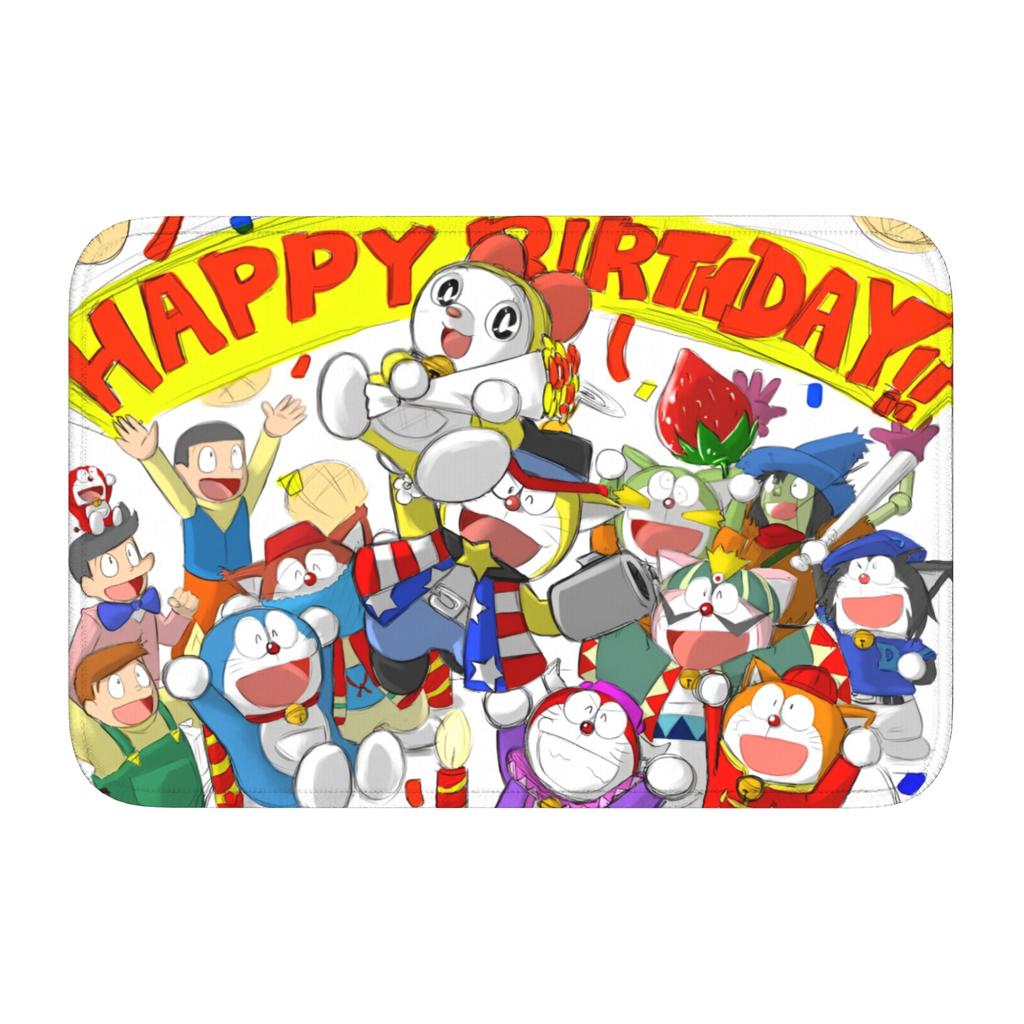Custom D-Doraemons Cartoon Doormat Anti-Slip Entrance Welcome Kitchen Bath Floor Door Mat Toilet Living Room Carpet Rug