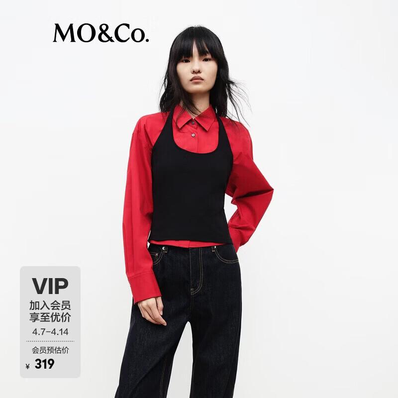 MO&Co. Solid Halter Neck Crop Top L