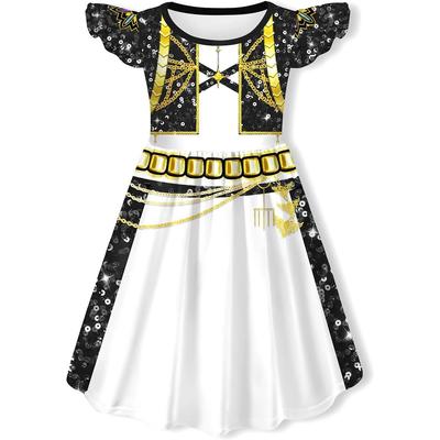 Zoey Rumi Mira Cosplay Girls Dress 3D Print KPop Demon Hunters Costume Kids Dresses Anime Halloween Carnival Xmas Party Dresses