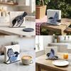 Wooden Paper Towel Holder Decorative Bird Turtle Floral Tissue Dispenser with Universal Card Slot, Napkin Dispenser for Kitchen Dining Table Counter