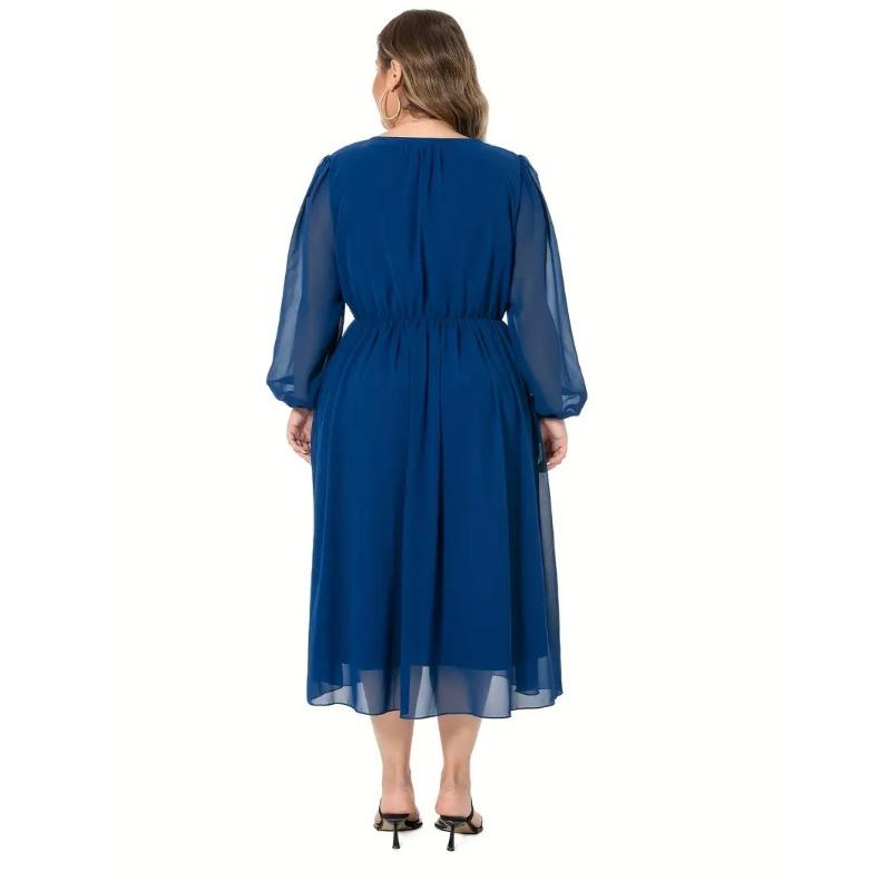 Damenkleid, einfarbig, elegant, tailliert, Übergröße