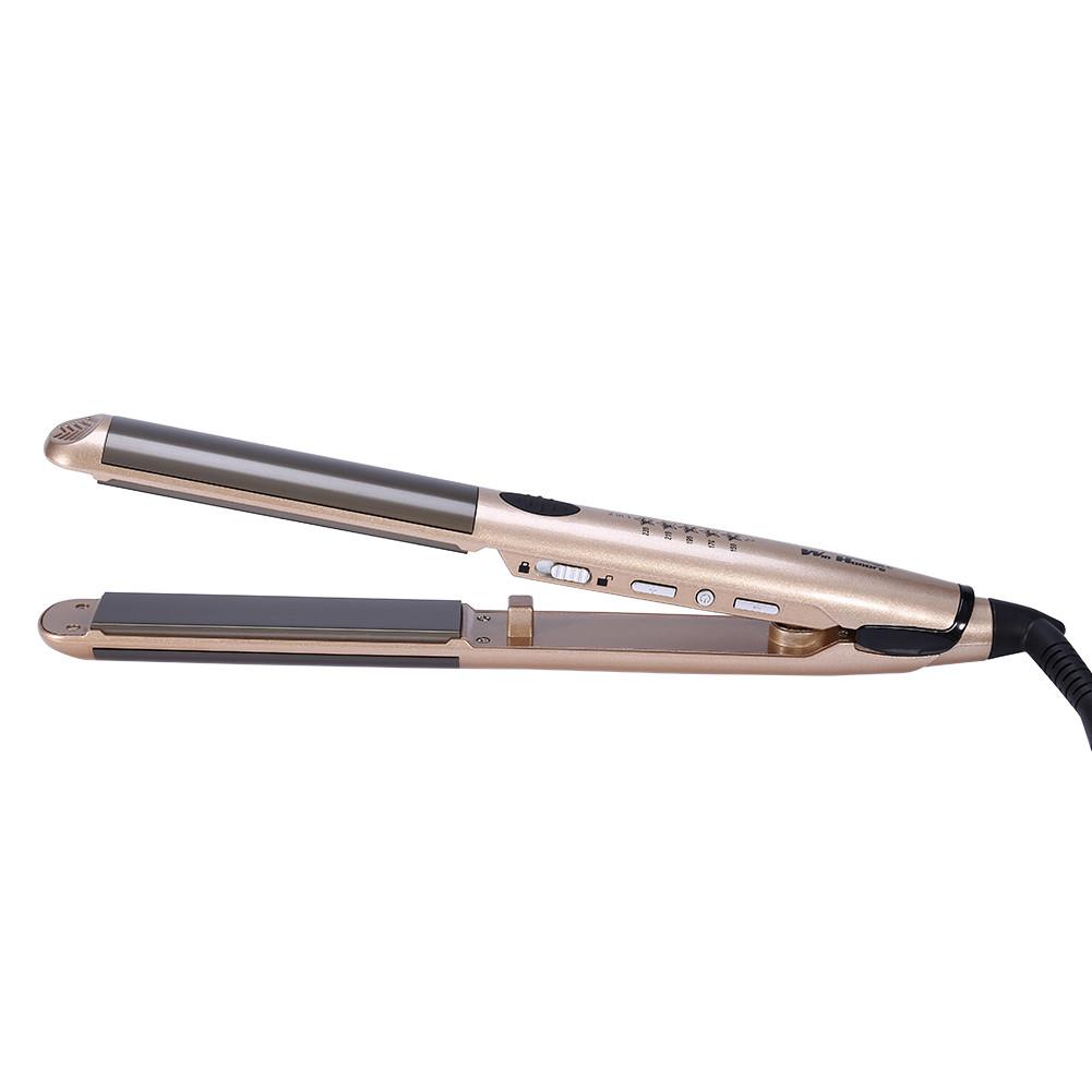 

Щипцы для завивки и выпрямления волос, утюжок для волос со светодиодным дисплеем температуры, инструмент для укладки волос (Золото ) US Plug