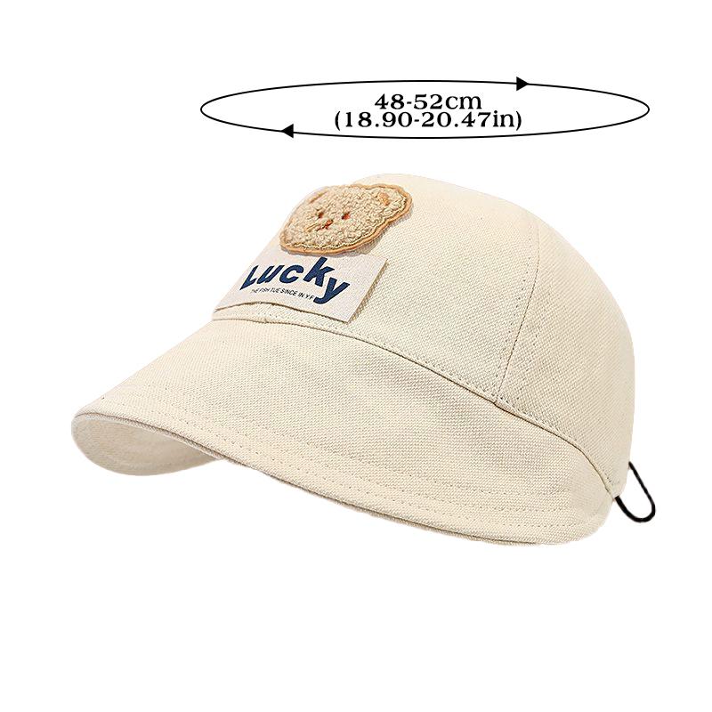 Pălărie de Bebeluș Urs Desene Animate Pentru Băiat Fată Bor Lat Casual Exterior Pălării de Protecție Solară Pentru Copii Pălării de Pescar Drăguțe Ajustabile cu Vârf