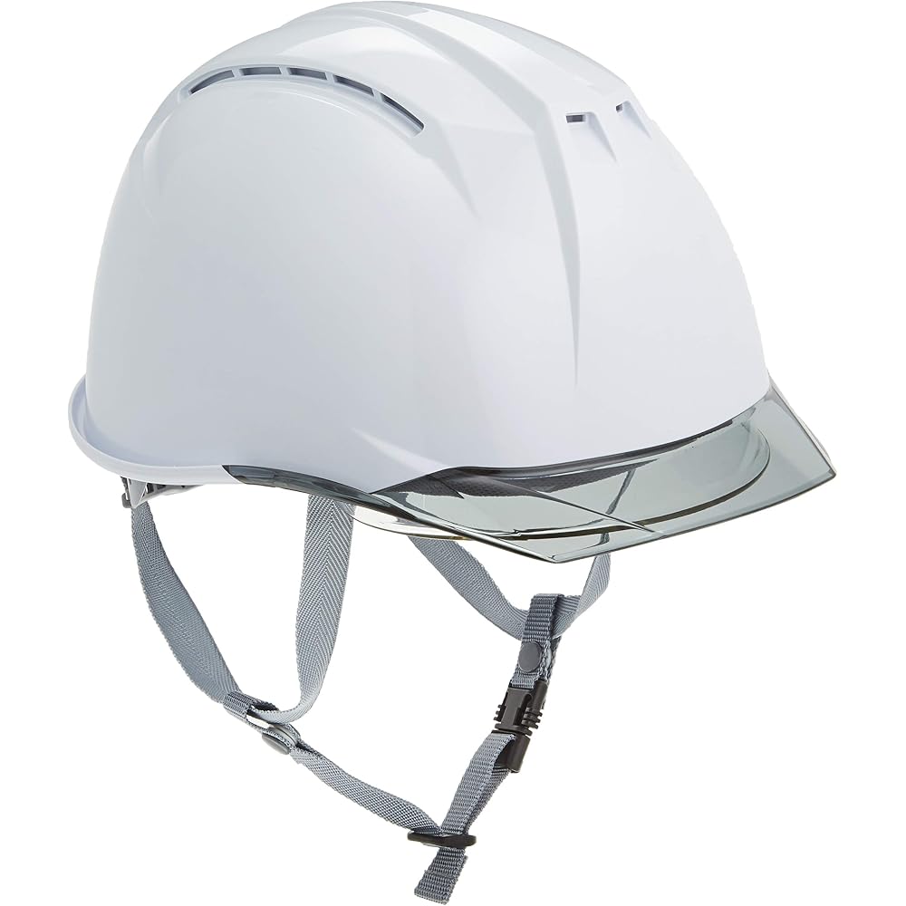 DIC AA11EVO-CSW Helmet with Ventilation, Clear Visor, Protective Shield, Styrofoam Liner White/Smoke