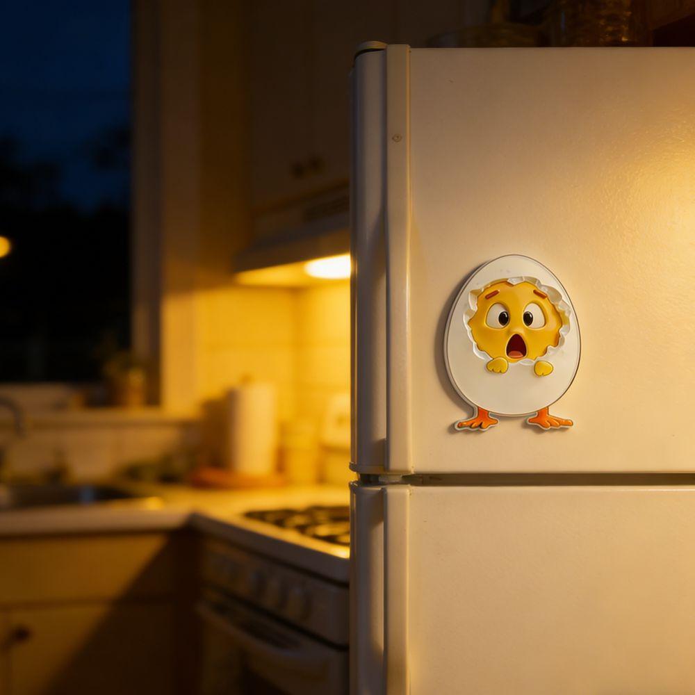 Autocollants Poussins Bricolage pour Frigo Poussins Simulation Animale Poussins Éclosent Oeufs Autocollant Poussin pour Réfrigérateur Cuisine