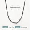 Men's Black Rhombus Bamboo Chain Necklace and Bracelet Set in Stainless Steel