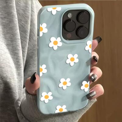 Cute Daisy Flower Phone Case for iPhone 11 12 13 14 15 Plus 16 Pro 17 Pro Max Air 16E Soft TPU Shockproof Protective Back Cover