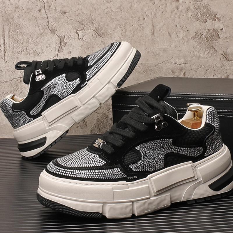 Summer new diamond-encrusted sneakers, niche thick-soled height-increasing shoes, fashionable and trendy casual shoes
