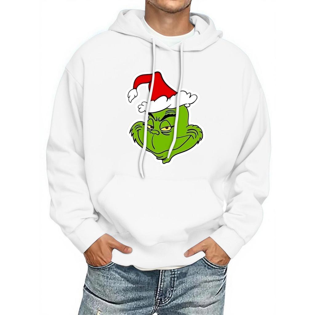 Men's Print Hooded Sweatshirt Long-Sleeve Casual Pullover Hoodie Hooded Sweatshirt