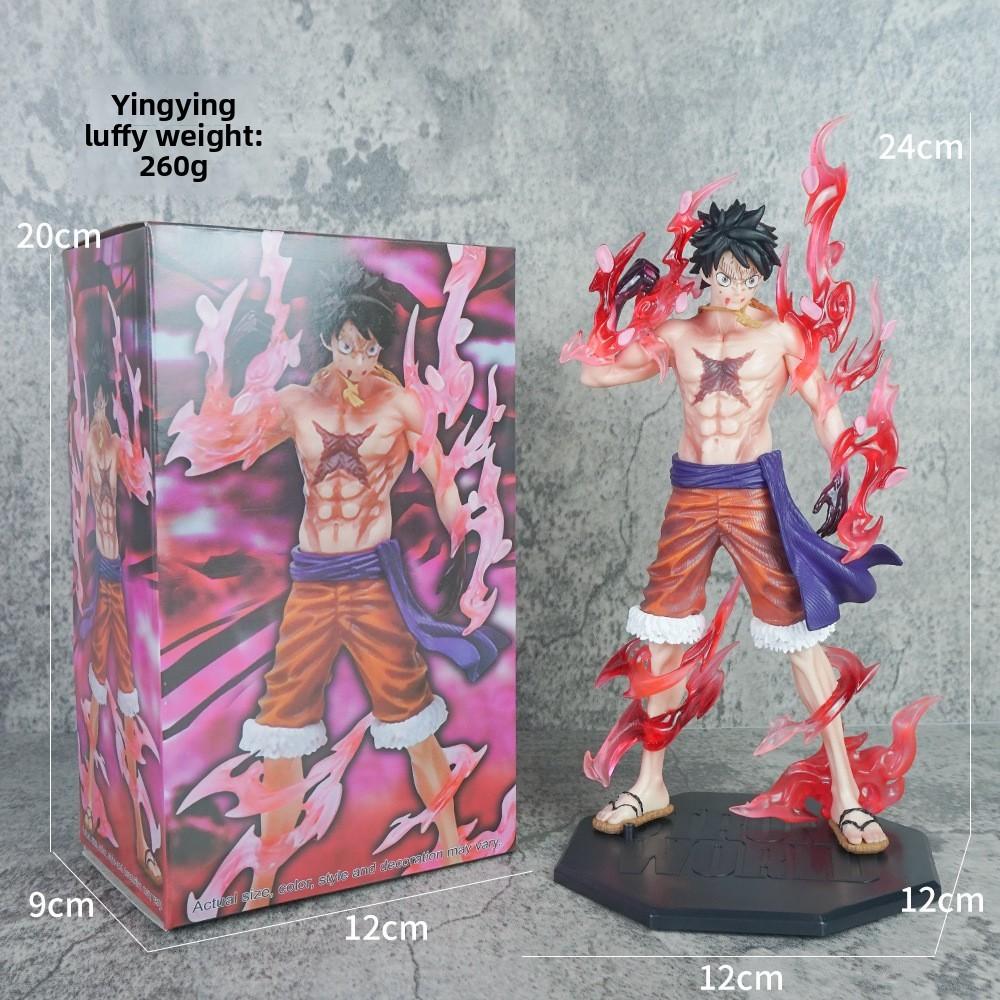 One Piece Straw Hat Luffy Pvc Action Figure Anime Toy With Black Stand For Display And Gift