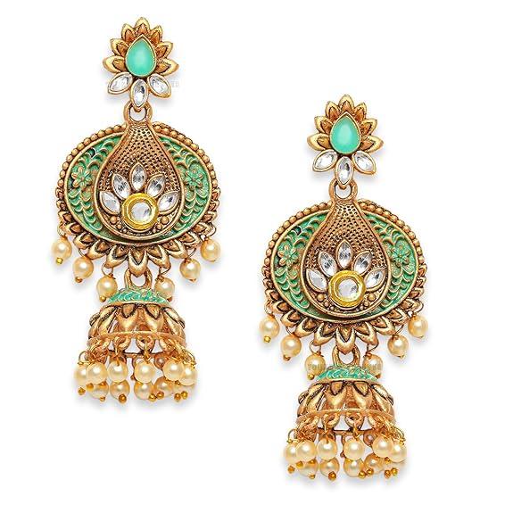 

Подарок ракхи подарок для брата подарок на день дружбы для лучшего друга Этническая дива Традиционные синие серьги-подвески с полки и жемчугом для женщин/девочек