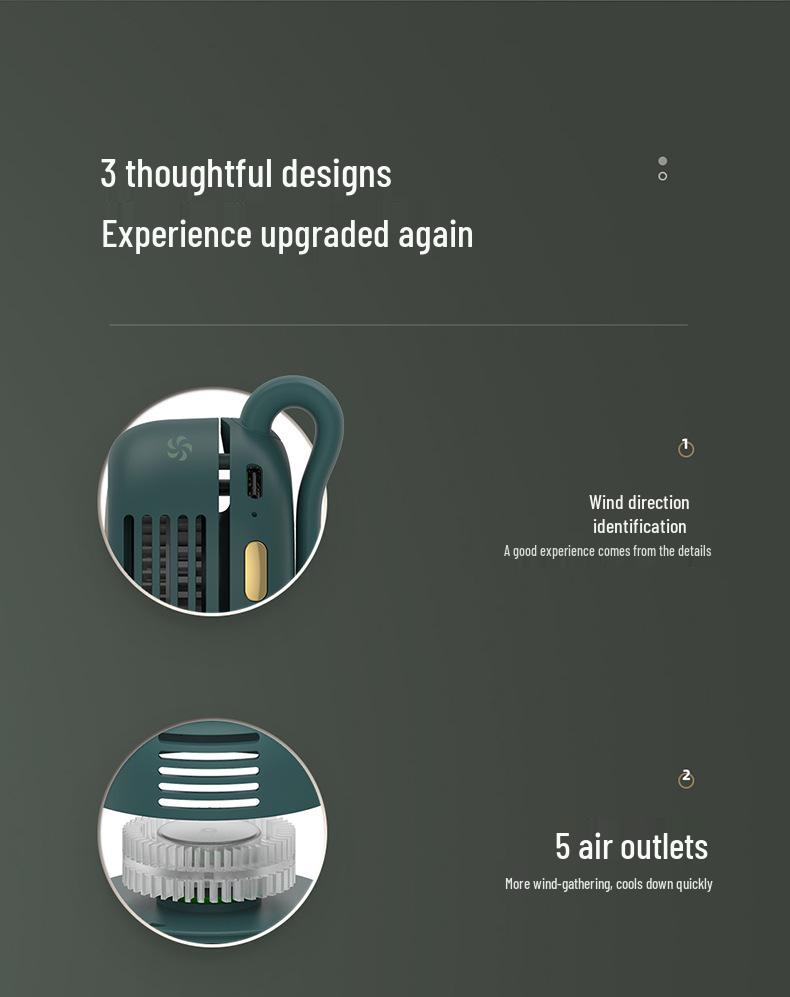 Portable USB Mini Fan Clip for Collar or Waist – Little Whirlwind MF019