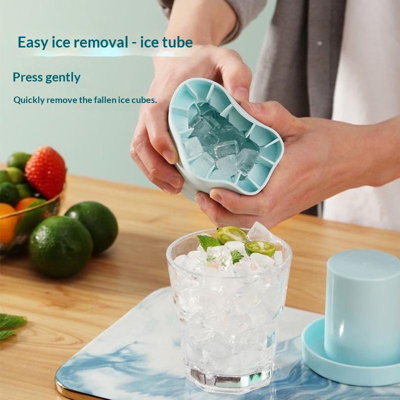 Mini Stampo per Cubetti di Ghiaccio in Silicone Secchiello per Ghiaccio Rotondo Scatola per Conservazione Ghiaccio Domestico Fai da Te Congelatore per Frigorifero Produttore di Ghiaccio Strumenti Creativi per Bar