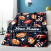 1PC Custom Name Football Notebook Flannel blankets Patterns Throw Blanket All-Season Soft Gift for Couch, Bed, Camping gifts
